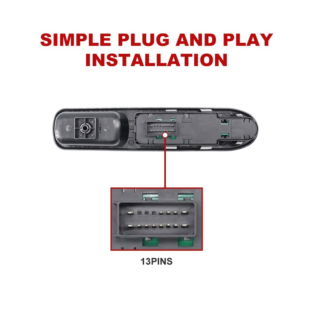 Right Driver Side Window Control Switch Button for Peugeot 207 Citroen C3 6554QC Black