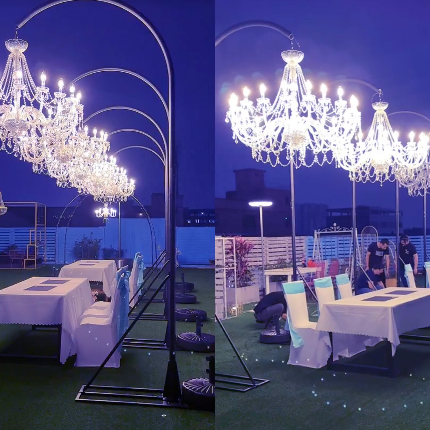 Classical Luxury Floor Standing Chandeliers for Outdoor Indoor Event Wedding Banquet Hall Decoration Crystal Chandelier