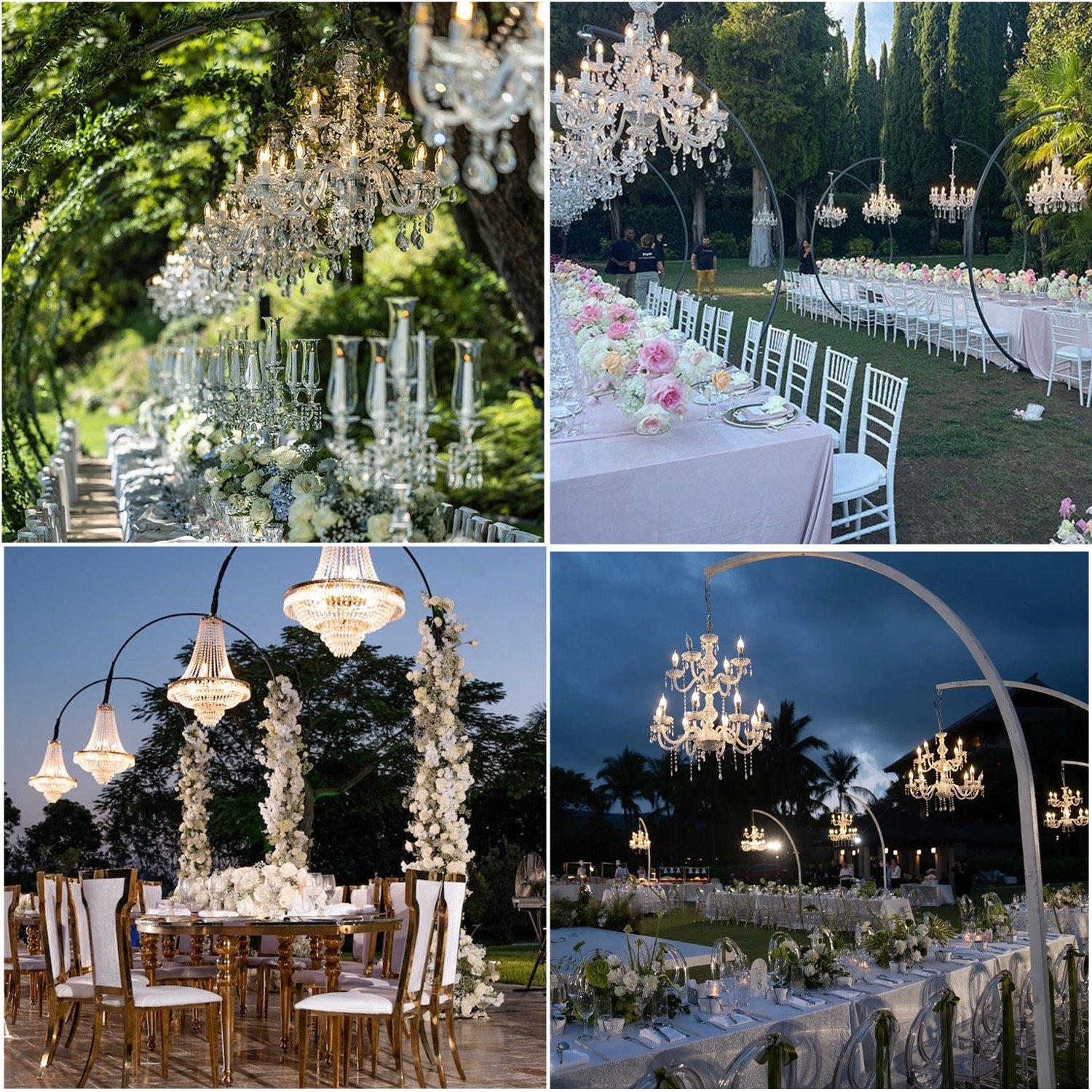 Classical Luxury Floor Standing Chandeliers for Outdoor Indoor Event Wedding Banquet Hall Decoration Crystal Chandelier