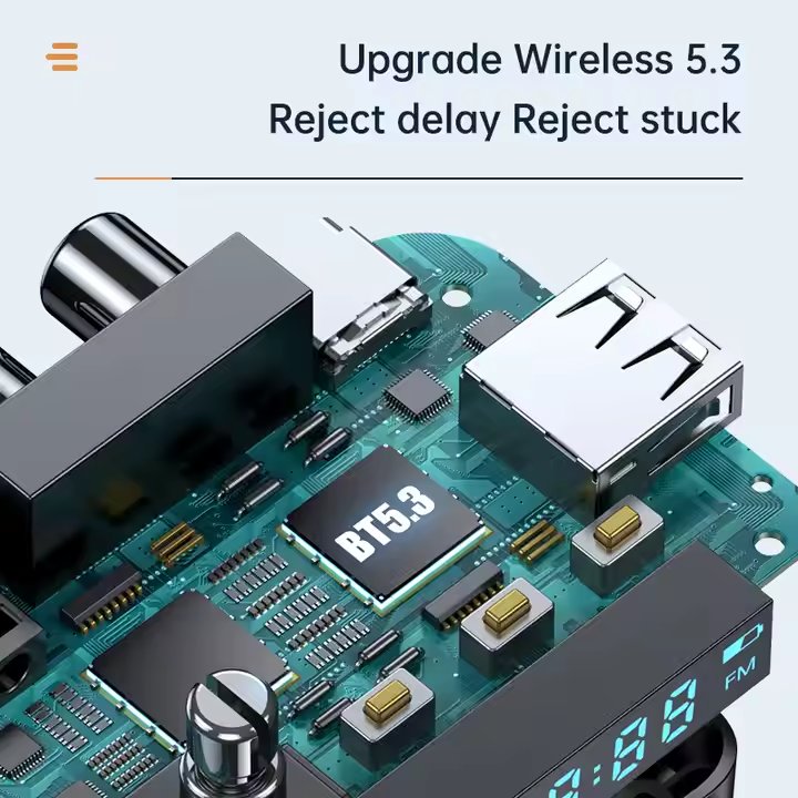 C68 2-in-1 Wireless Bluetooth Audio Transmitter Receiver for 3.5mm Aux Jacks for TV/Gym Equipment