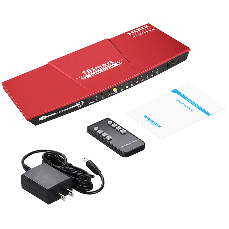 TESmart OEM ODM 2 in 8 Out HDMI Divisor Splitter 4k HDR EDID 4K60Hz Home Audio Video & Accessories Amplifier HDMI Splitter
