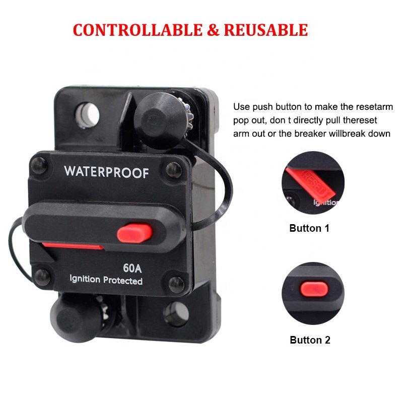 48V 60A Manual Reset Marine Bus Truck Audio Dc Circuit Breaker