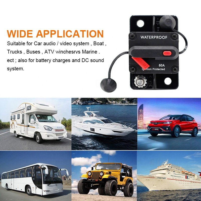 48V 60A Manual Reset Marine Bus Truck Audio Dc Circuit Breaker
