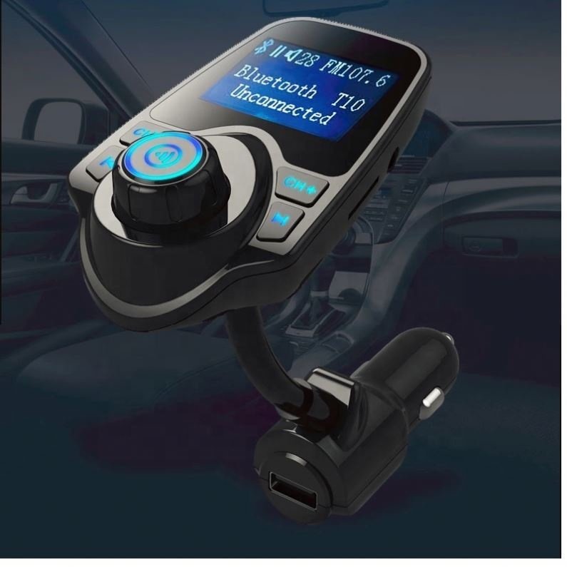 Good Sale Blue Light Car MP3 Player Wiht Big Display Handsfree Car Kit T10 Fm Transmitter