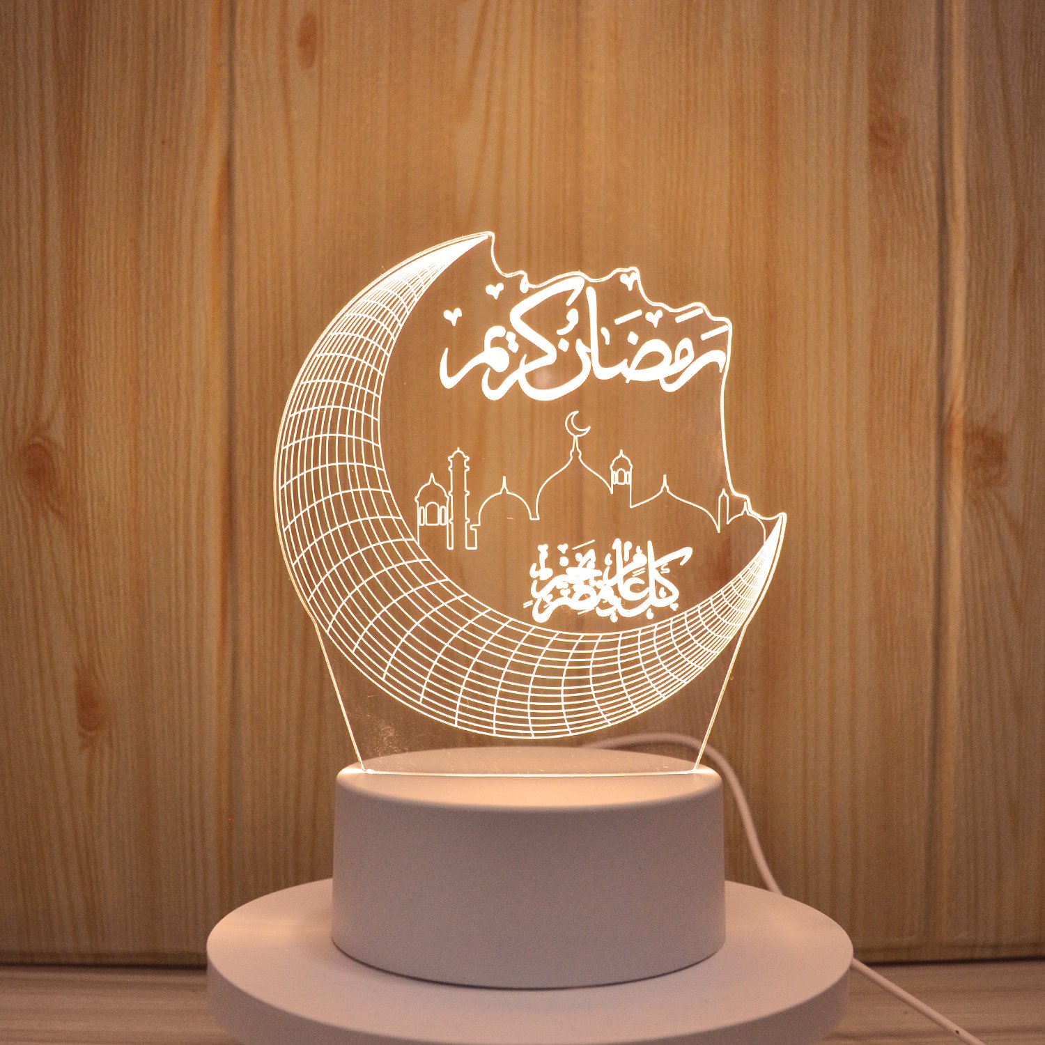 Muslim Allah Cheap 3D Illusion Night Lamp Islam Bedside Muhammad Modern Table Lamps Visual Acrylic Decorative Led Night Lights