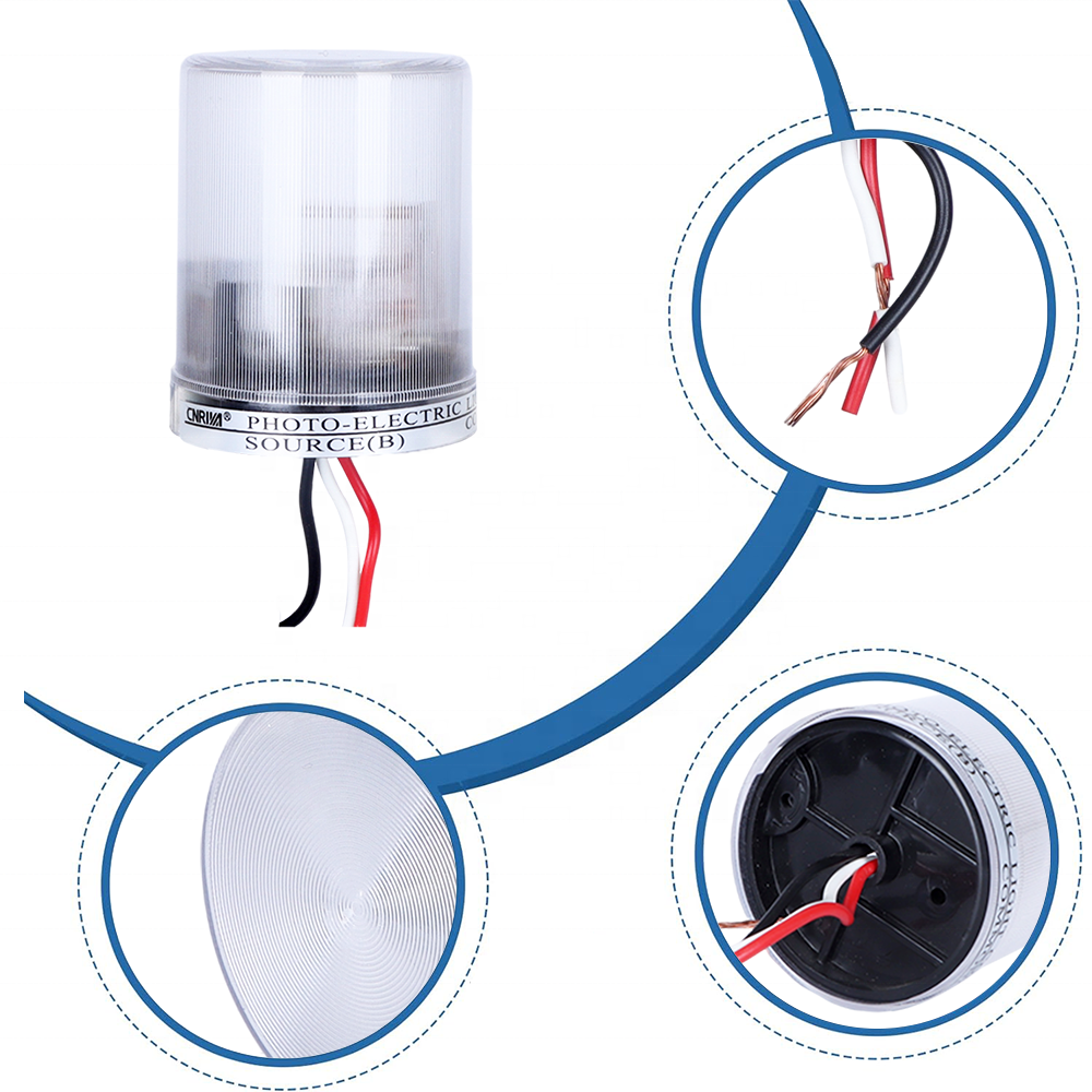 CNRIYA 120-277V Auto on Off Thermal Photocell Light Switch 6A Light Sensor Switch 50 Capacitive Non Contact Water Level Sensor