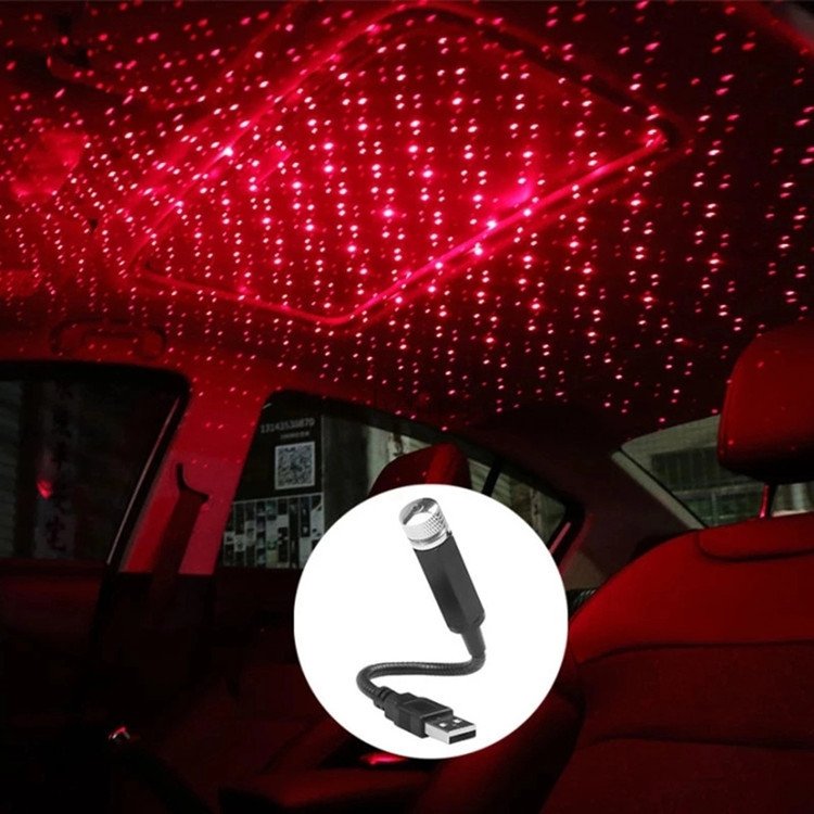 Mini Starry USB Car Projector Lens Led Light 3d Laser Night Auto Atmosphere Lights Car Roof Interior Star Light Car Lamp