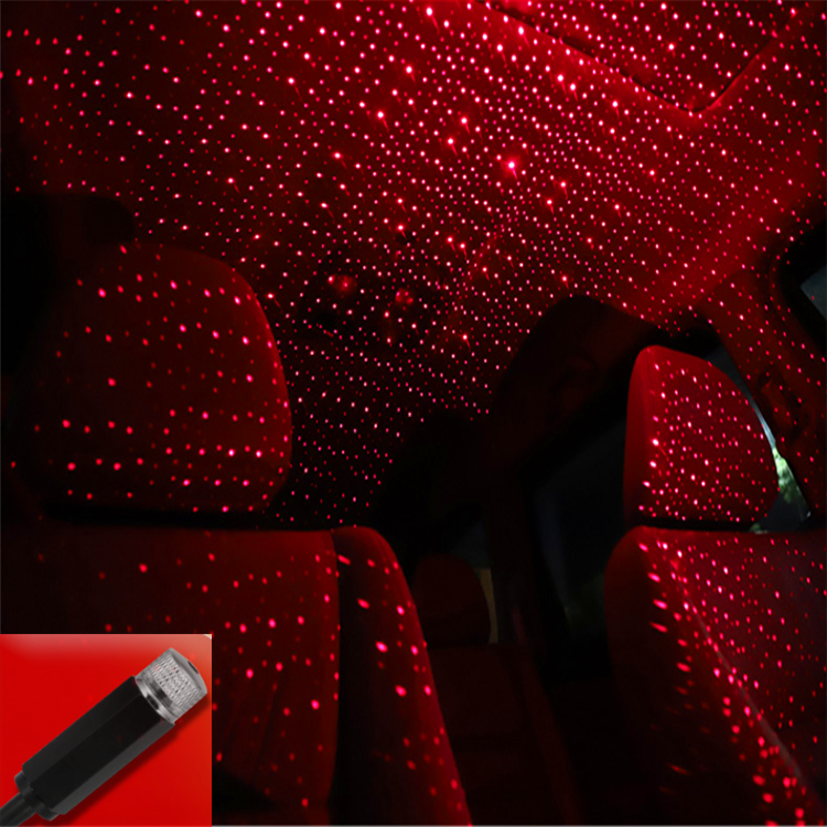 Mini Starry USB Car Projector Lens Led Light 3d Laser Night Auto Atmosphere Lights Car Roof Interior Star Light Car Lamp