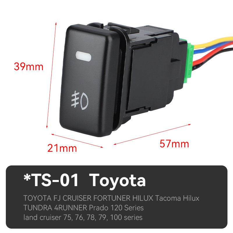 Factory Supply for Toyota Car Rocker Switch 12V Push Button Car Switch Fog Light Switch