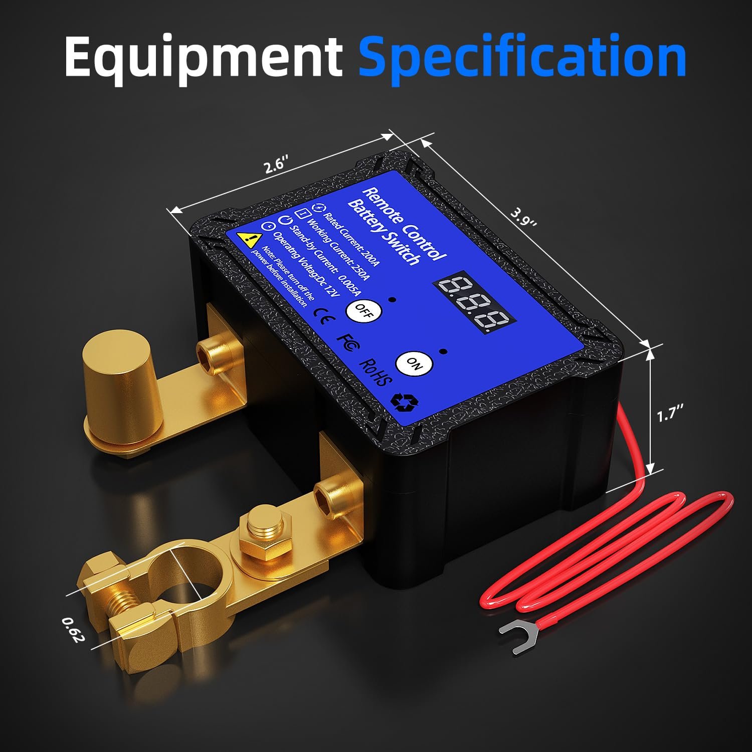 12V240A Auto Battery Breaker Remote Switch Manual Control With Power Cut-Off Protection for Switch