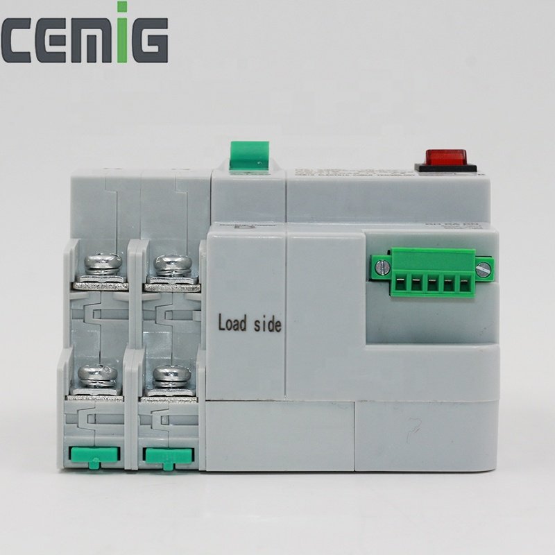 CEMIG SMGQ3-63 2P PC Type Dual-Power Auto Transfer Switch AC230V Din Rail Manual Auto Operation ATS for Grid/Grid/Generator