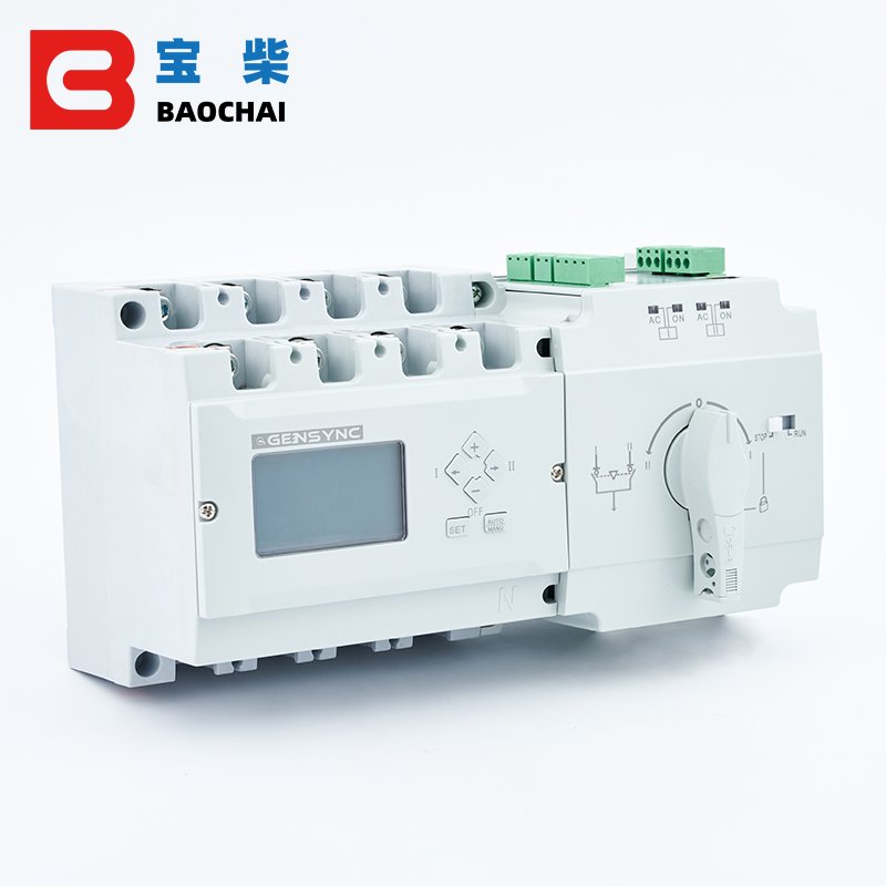 Baochai 2P 3P 4P 63A 100A Dual Power Electrical ATS Dc Automatic Transfer Switch Auto Change Over Switches 220V 380V