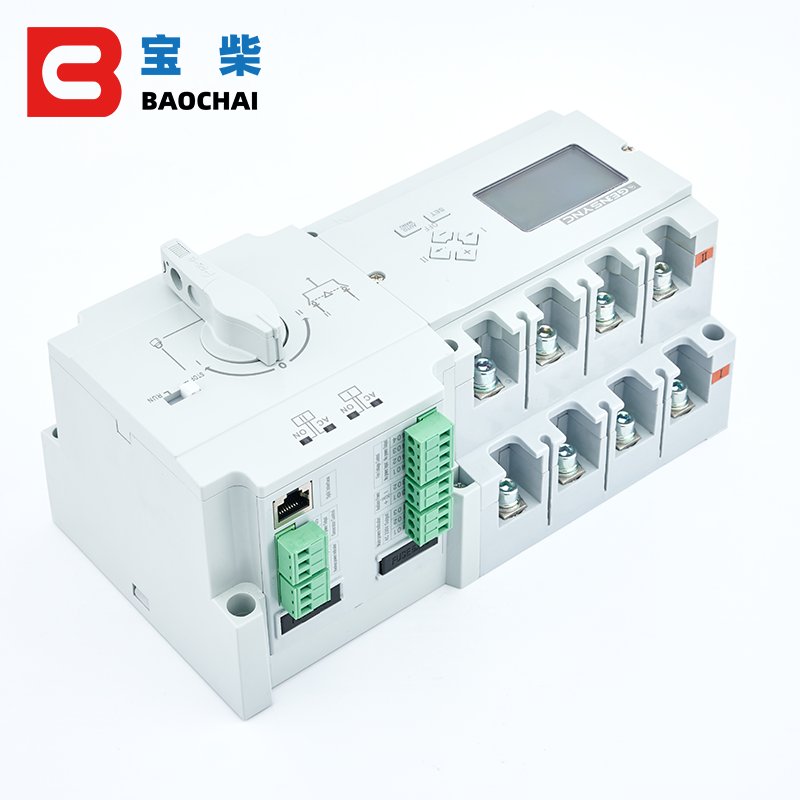 Baochai 2P 3P 4P 63A 100A Dual Power Electrical ATS Dc Automatic Transfer Switch Auto Change Over Switches 220V 380V