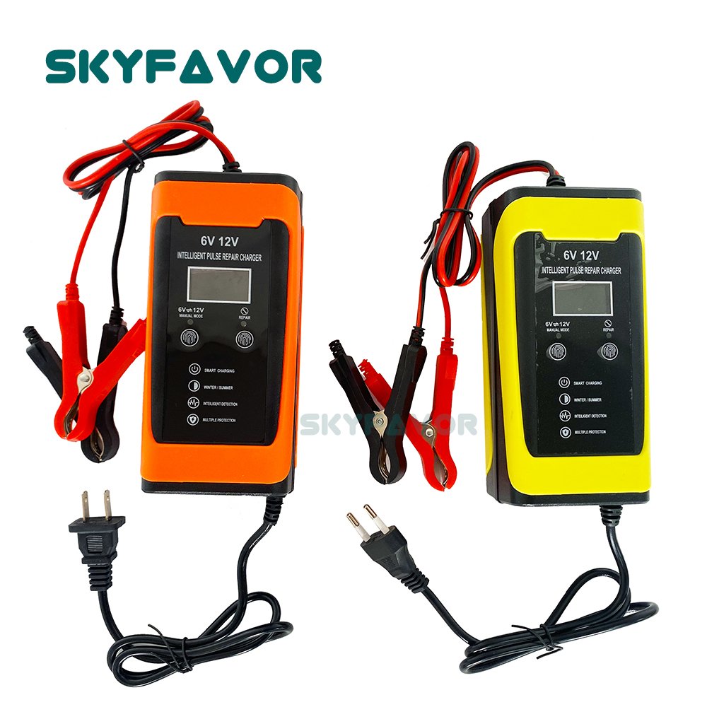 Smart Fast 6V 12V Battery Charger 12V 6V 6A Maintenance-free Deep Cycle Lead Acid Pulse Repair Motorcycle Car Battery Charger