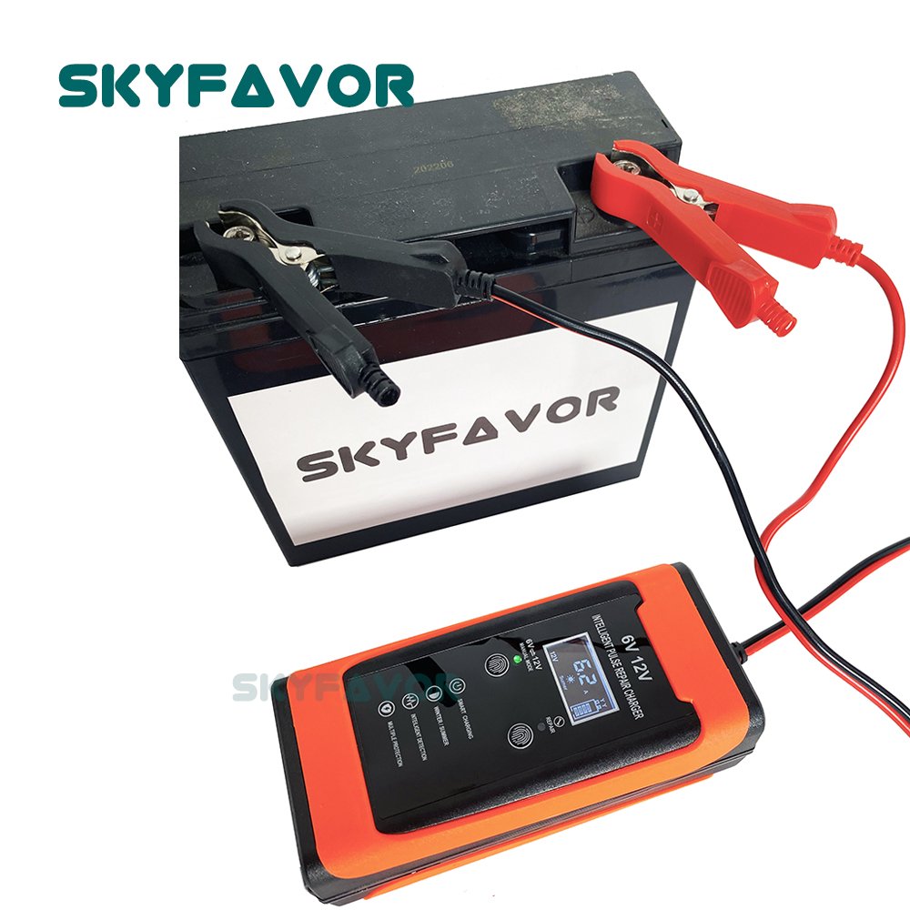 Smart Fast 6V 12V Battery Charger 12V 6V 6A Maintenance-free Deep Cycle Lead Acid Pulse Repair Motorcycle Car Battery Charger