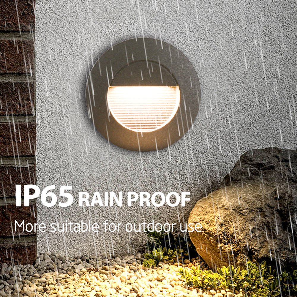 Modern AC85-265V LED Wall Lamp Led Foot Light Waterproof Wall Corner Light Corridor Step Stair Light Rectangle Round Outdoor PC