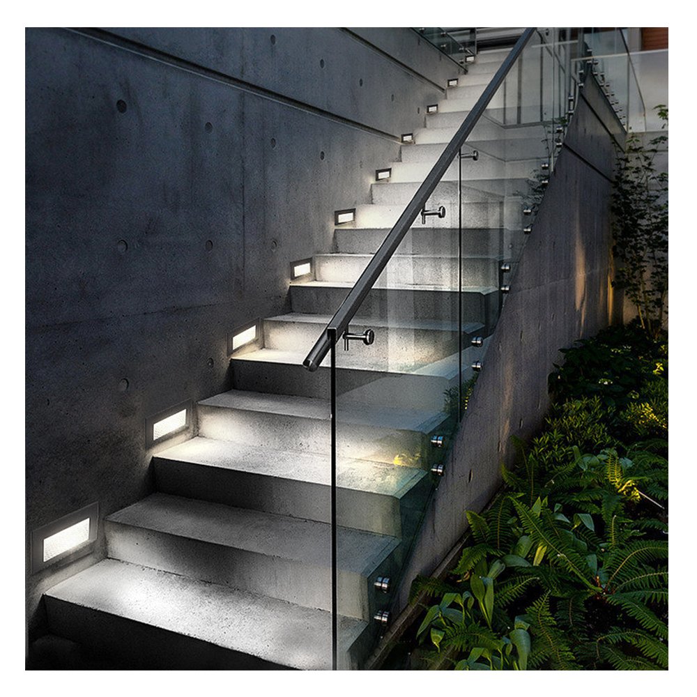 Modern AC85-265V LED Wall Lamp Led Foot Light Waterproof Wall Corner Light Corridor Step Stair Light Rectangle Round Outdoor PC