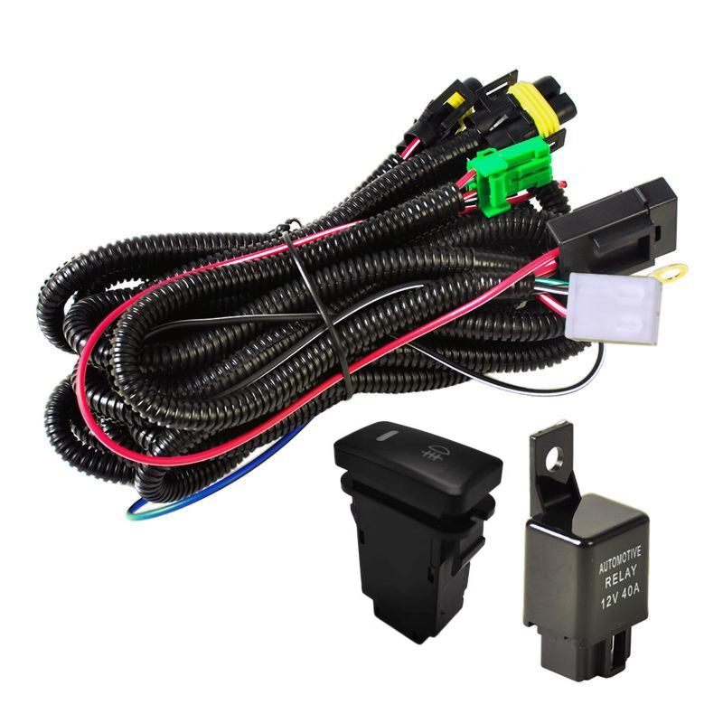 LED Fog Lamp Switch With Wiring Harness Retrofit Fog Light Switch for Toyota Hilux Vigo Revo
