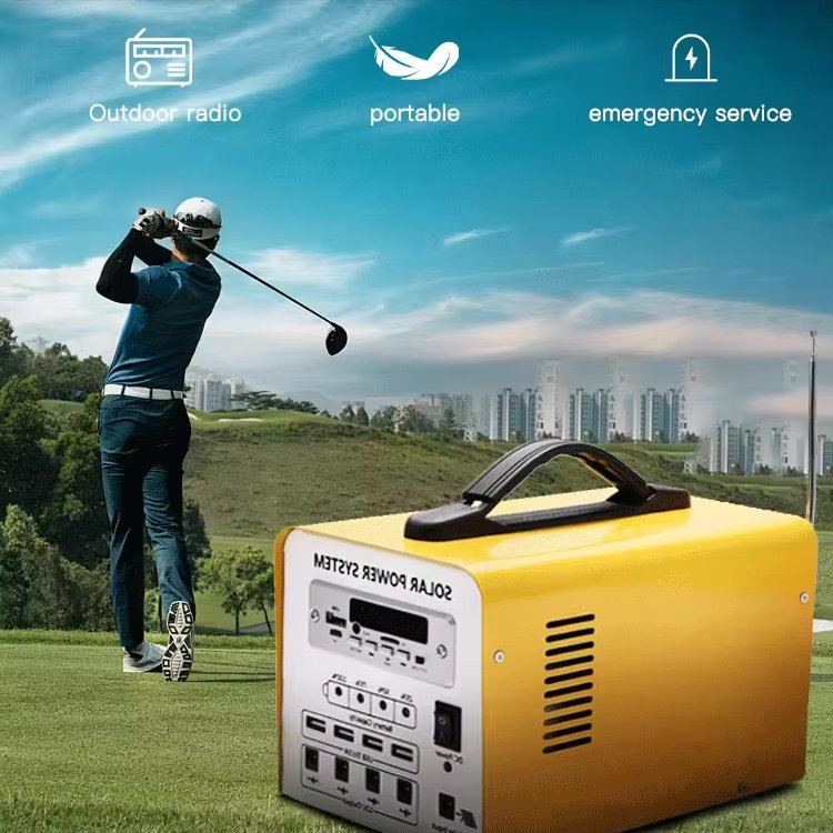 Solar Energy System Rechargeable LiFePO4 300W Portable Solar Lighting System with Bulbs Radio Music Speaker Solar Light Kits