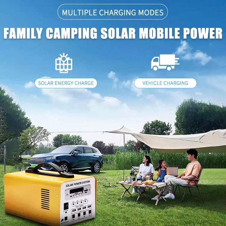 Solar Energy System Rechargeable LiFePO4 300W Portable Solar Lighting System with Bulbs Radio Music Speaker Solar Light Kits