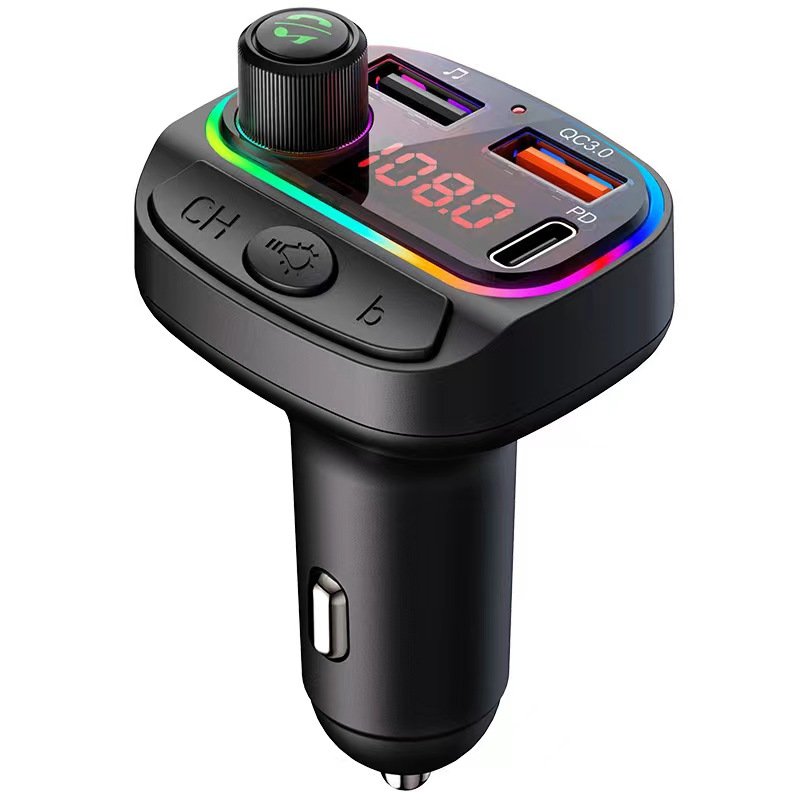 C14 Dual USB Car Charger MP3 Player Music Adapter with Wireless Bluetooth Handsfree Car Kit FM Transmitter 2A Output PD Function