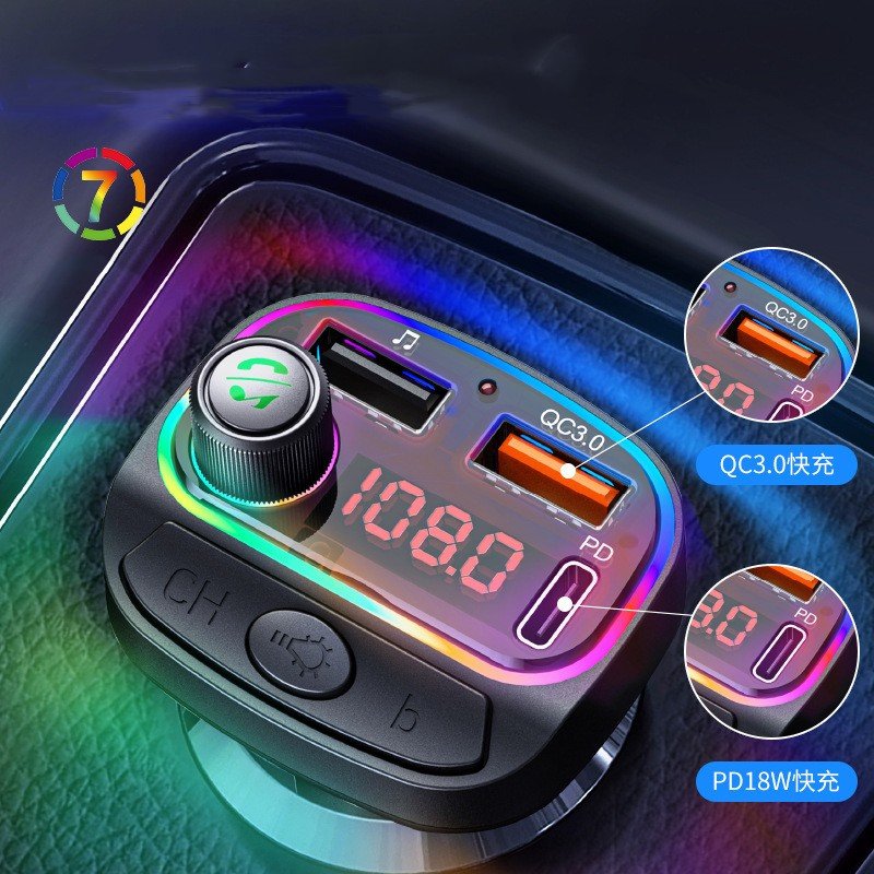 C14 Dual USB Car Charger MP3 Player Music Adapter with Wireless Bluetooth Handsfree Car Kit FM Transmitter 2A Output PD Function