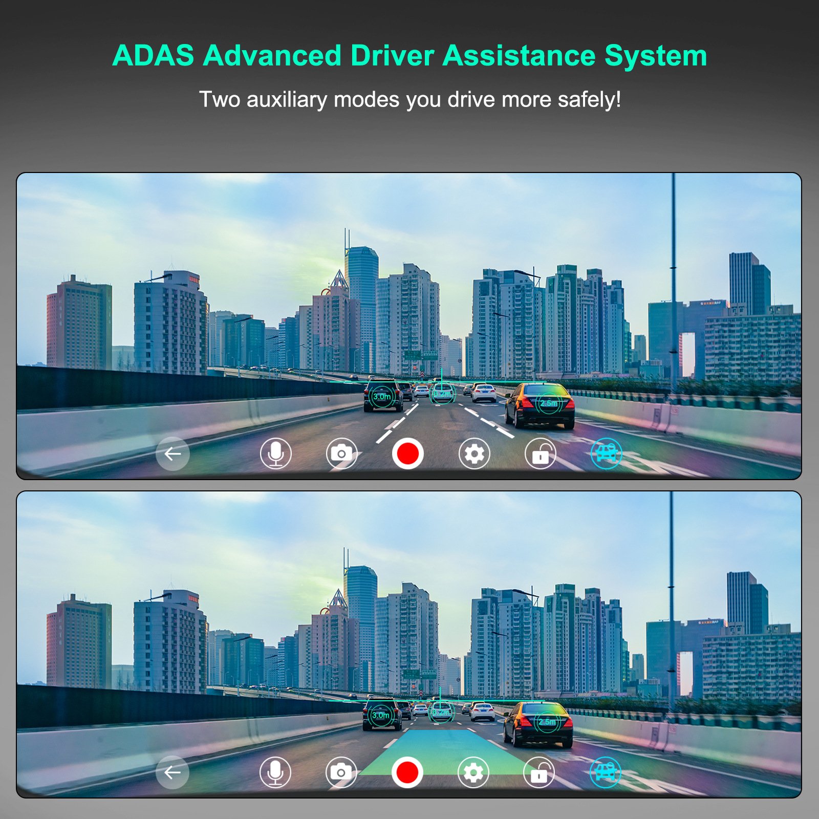 Car CarPlay Wireless Android Auto 10.26'' Touch Screen Car DVD Player With ADAS GPS Driving Track HD Reversing Camera Aid