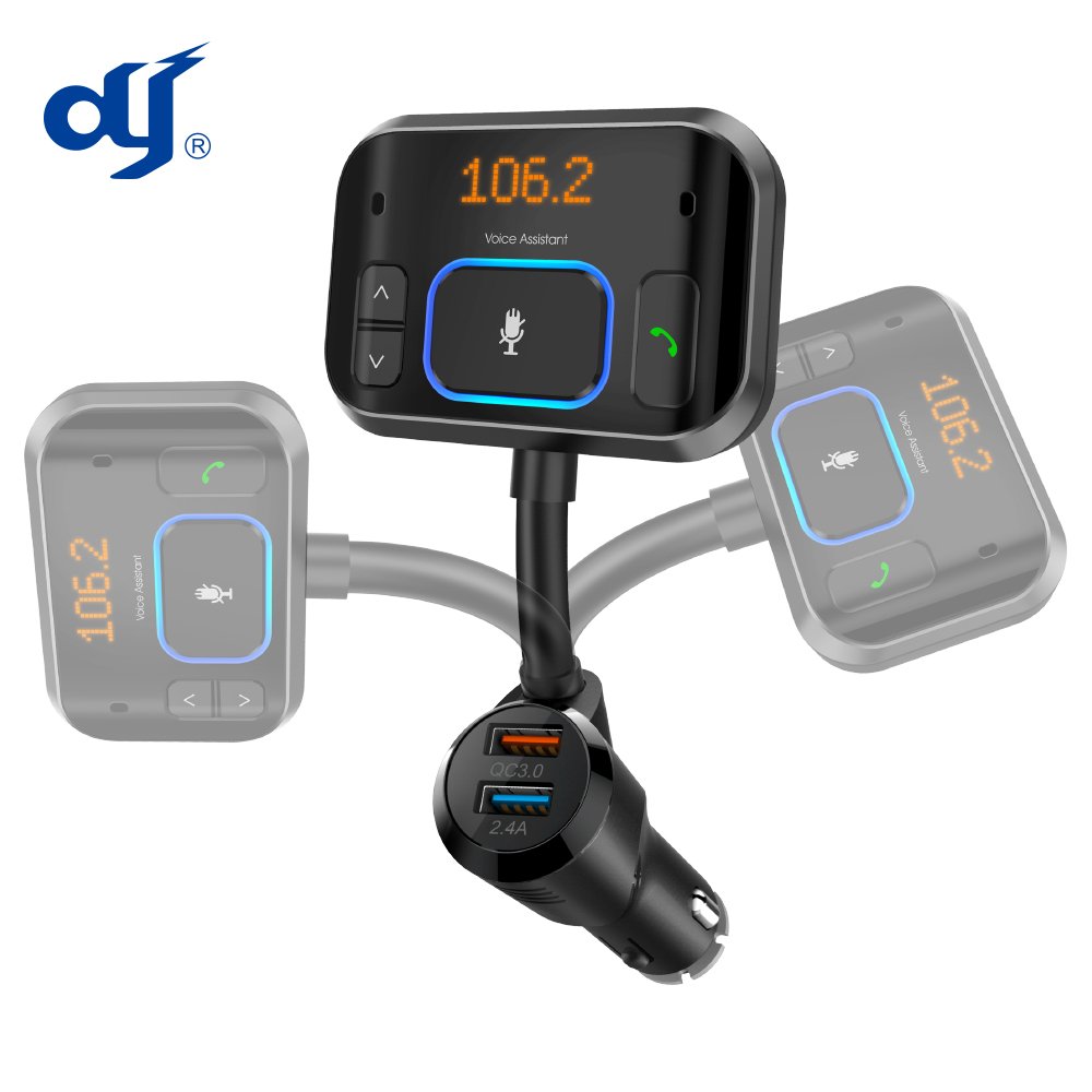Dual USB QC3.0 Fast Charger Transmitter Radio FM Bluetooths Stereo Voice Handsfree Car Kit