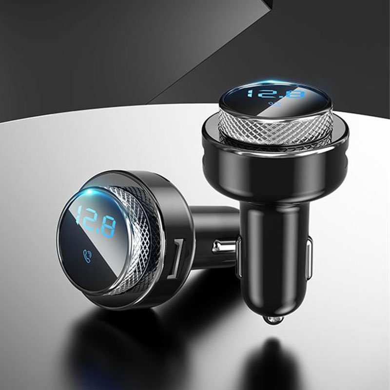 2023 New Innovation Design 2 Usb Qc 3.0 bluetooth Car Charger Fm Transmitter with Sd Fm Mp3 Car Adapter Kit
