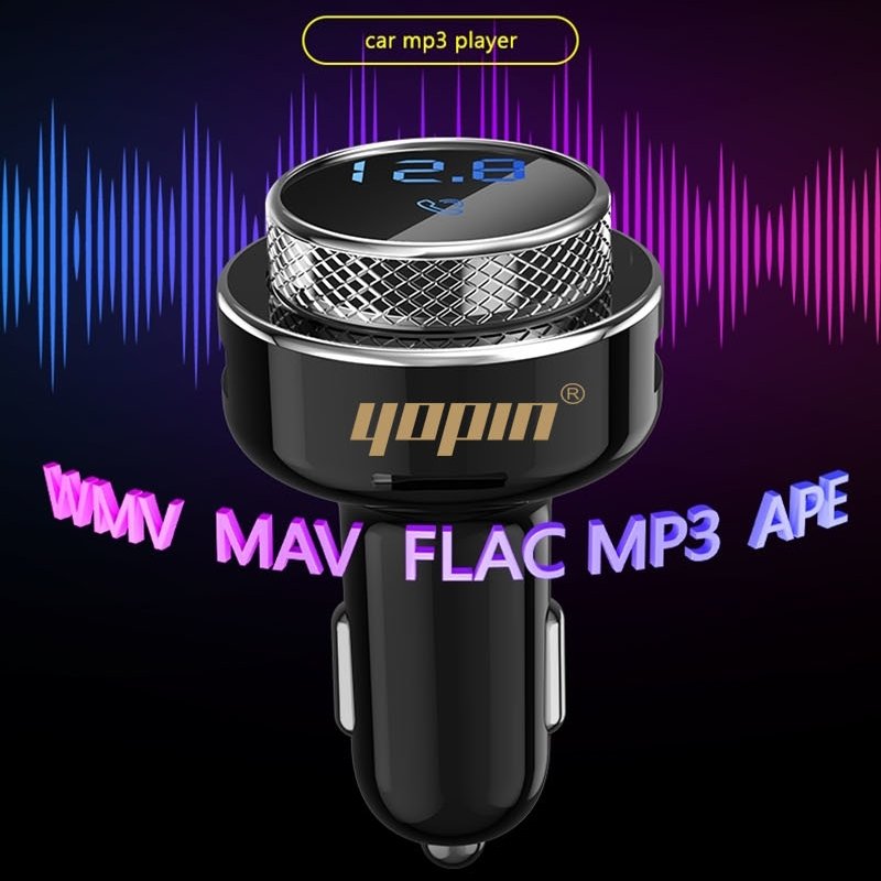 2023 New Innovation Design 2 Usb Qc 3.0 bluetooth Car Charger Fm Transmitter with Sd Fm Mp3 Car Adapter Kit