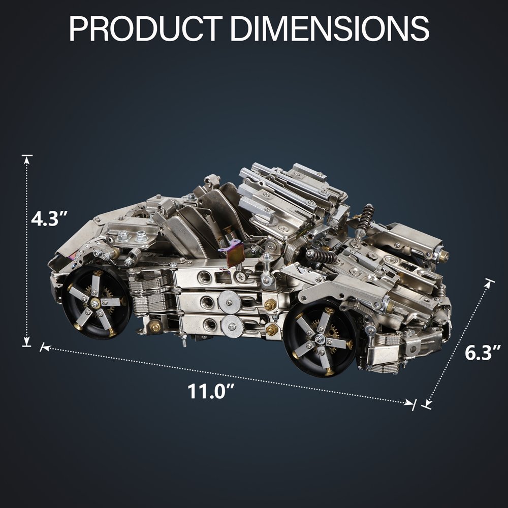2021 Hot Sales Metal Build with bluetooth Speaker Metal Car Model Kits DIY 3D Metal Puzzle