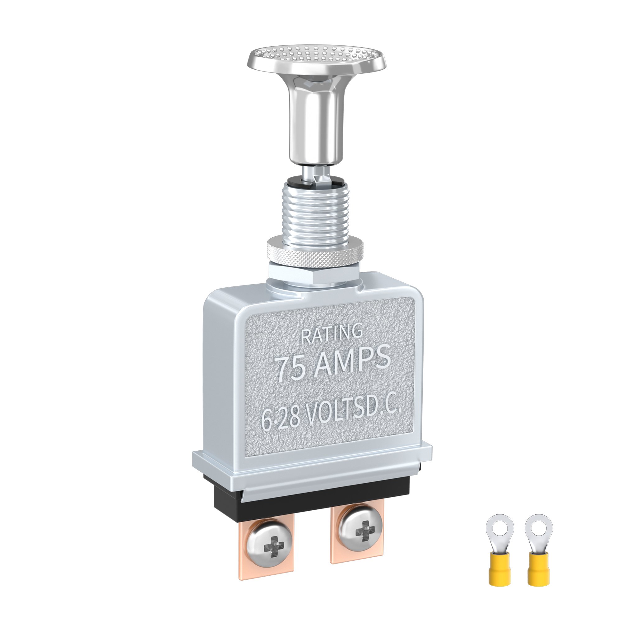75 Amp Auto Toggle Switch Heavy Duty Push Pull Switch 6-28V DC SPST 2 Position 2 Terminals Push Pull on OFF Switch for Car