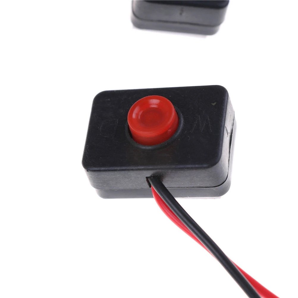 Auto Motorcycle Horn Switch with Line square Sticker Button Electric Reset Switch Red Cover