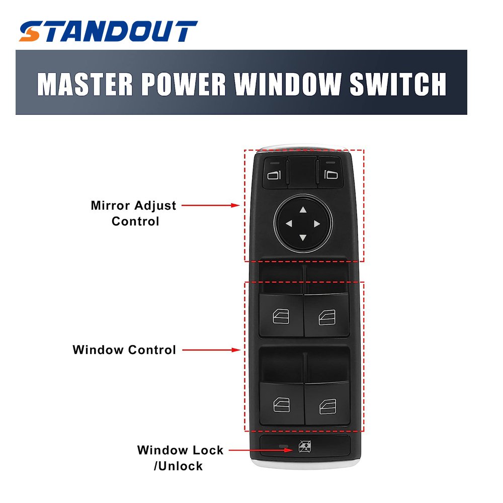 W201 W207 Driver Side Power Window Switch 2128208210 for Mercedes-Benz C300 E250 E200 E300 E350 E63AMG E500 E220 2008-2010