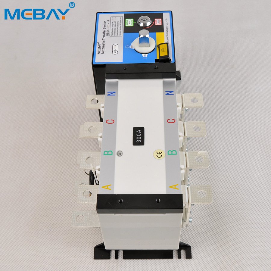 MEBAY Electrical ATS Automatic Changeover Switches 300A ATS 4P 3 Phase Transfer Switch for Generator