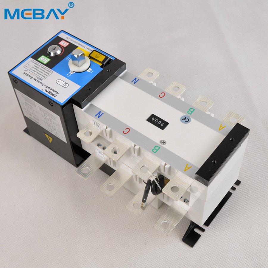MEBAY Electrical ATS Automatic Changeover Switches 300A ATS 4P 3 Phase Transfer Switch for Generator