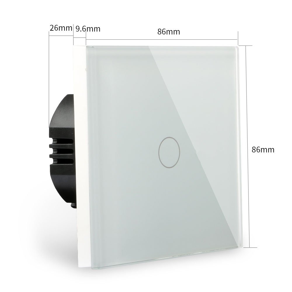Bingoelec Touch Screen Glass Panel 1/2/3/4 Gang 500w/Gang Modern EU Style Touch Modern Light Switches