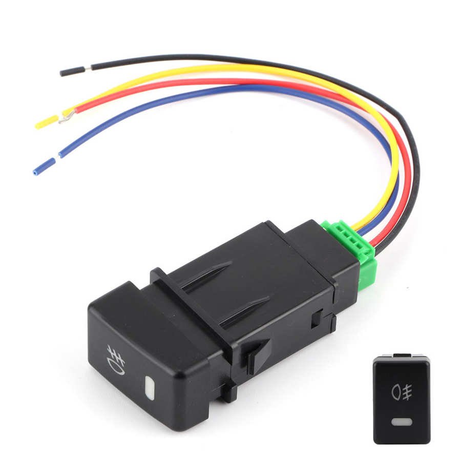 MUX DMAX Car Front Fog Light Push Button Switch with Connecting Wire
