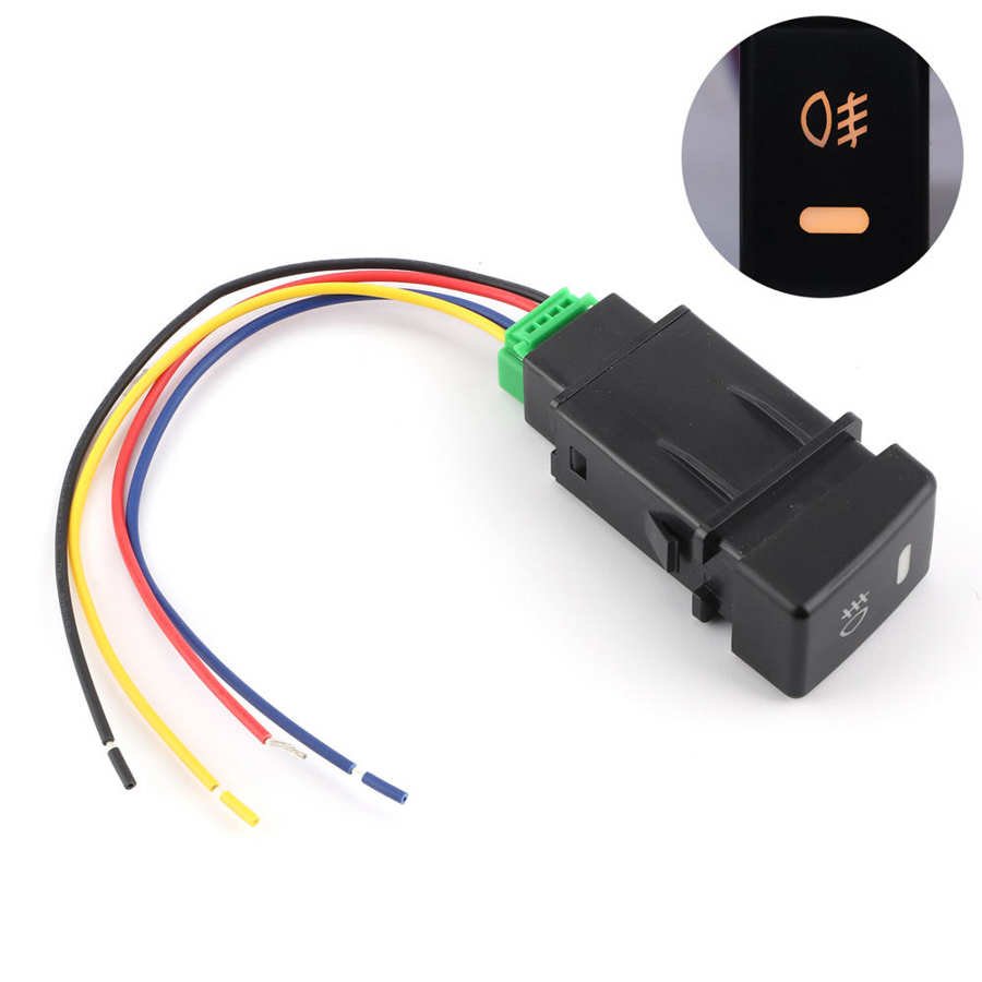 MUX DMAX Car Front Fog Light Push Button Switch with Connecting Wire