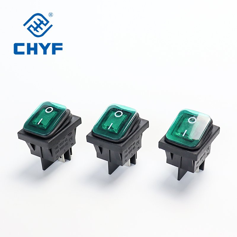 KCD4 Rocker Switch 12V Waterproof Toggle Switch SPST 3 Pin ON/Off Blue LED Lighted with Pre-soldered Wires for Car Auto Boat