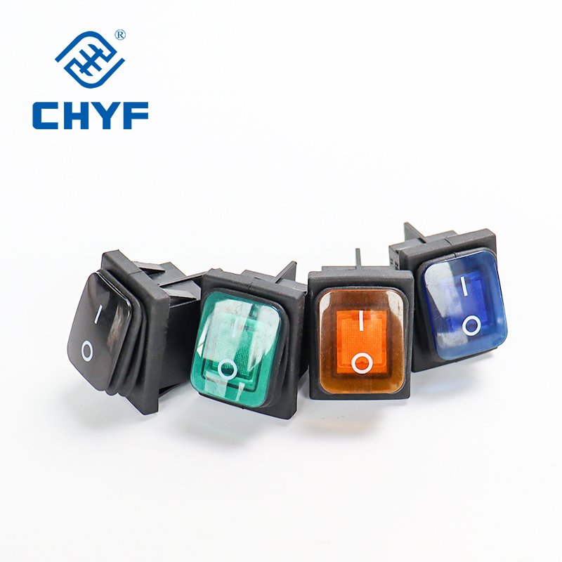 KCD4 Rocker Switch 12V Waterproof Toggle Switch SPST 3 Pin ON/Off Blue LED Lighted with Pre-soldered Wires for Car Auto Boat
