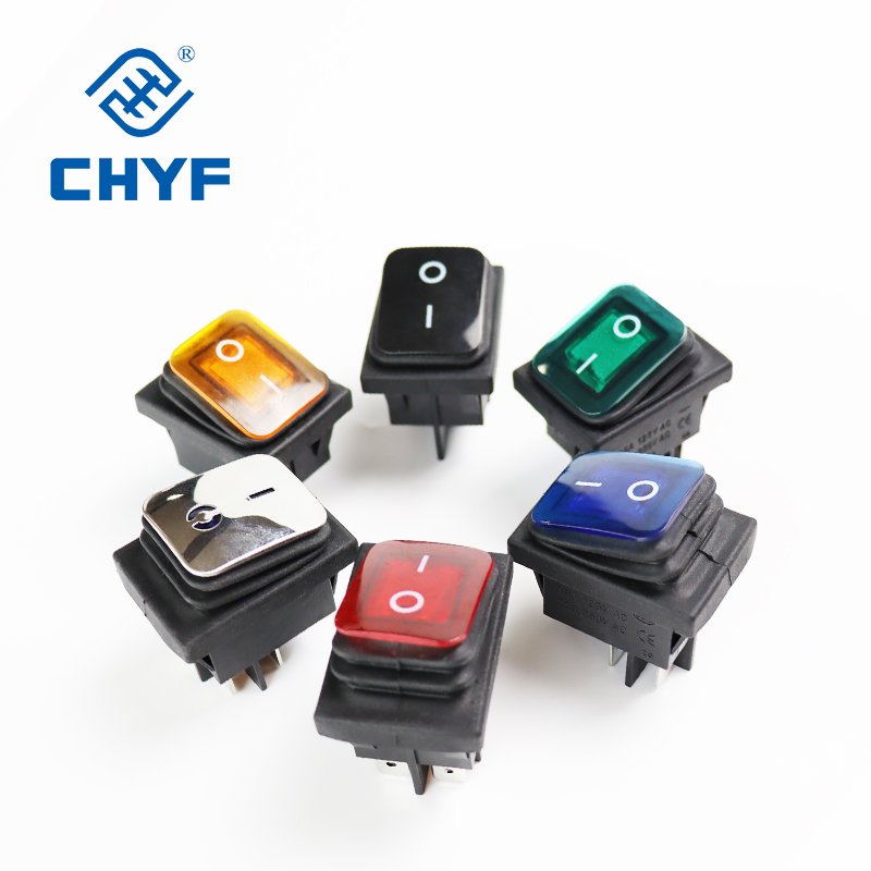 KCD4 Rocker Switch 12V Waterproof Toggle Switch SPST 3 Pin ON/Off Blue LED Lighted with Pre-soldered Wires for Car Auto Boat