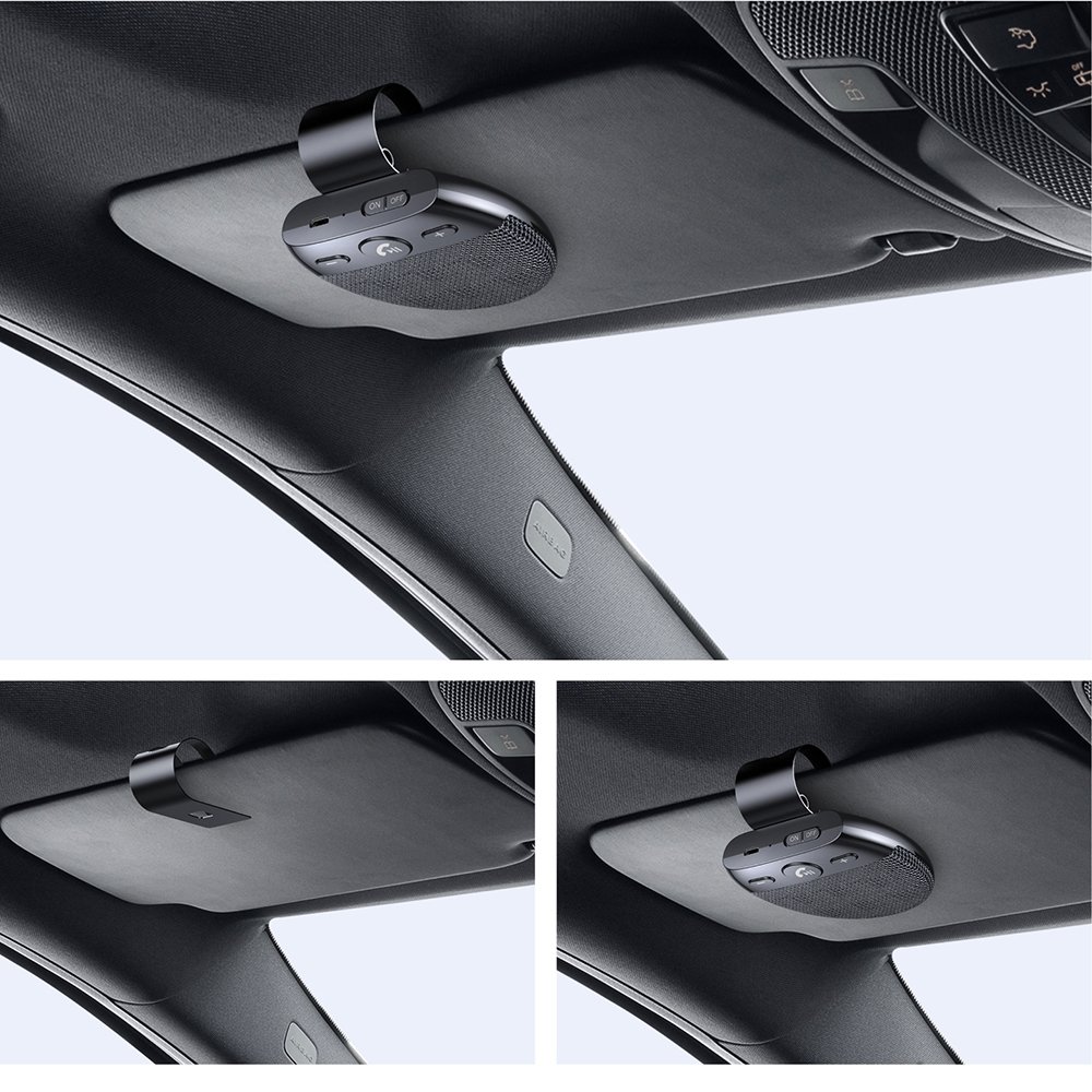 Bluetooth-compatible Car Phone Sun Visor Hands Free Speakerphone with USB Car Speaker Handsfree Car Kit Auto Power on