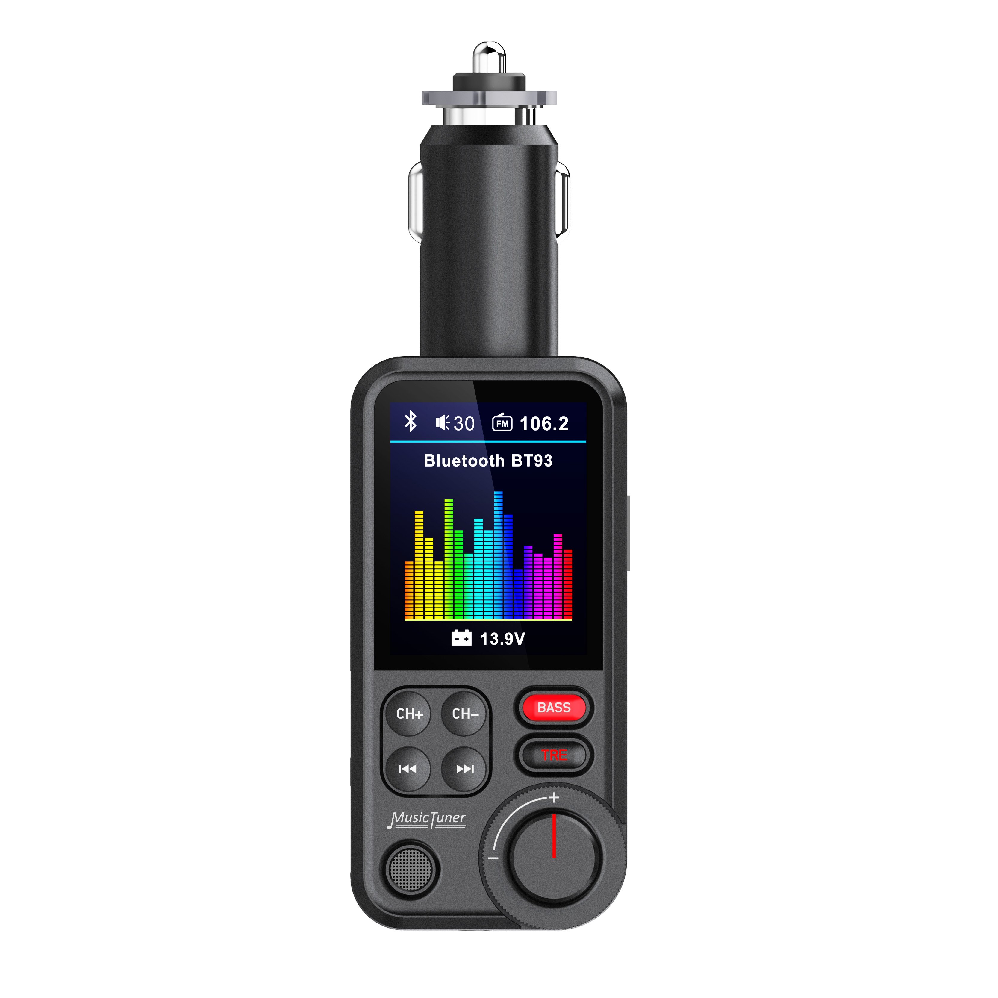 2024 amazon Car Wireless Bt FM Transmitter Receiver Radio Adapter Charging Treble Bass Sound Mp3 Player QC3.0 USB Quick Charger