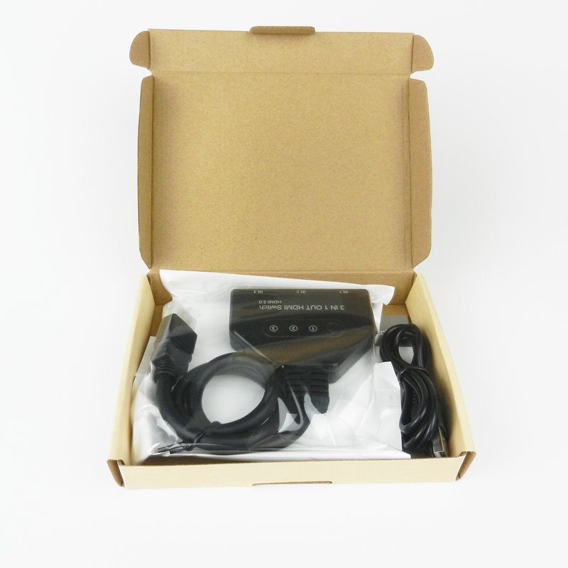 4K 3 Port HDMI Switch 3x1 1080P 3D HDMI Auto Switch 3 in 1 Out Pigtail Converter Out Pigtail Cable for DVD HDTV Xbox PS3 PS4