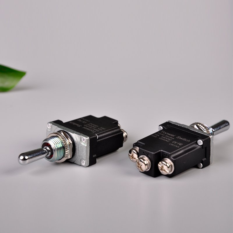 Toowei 12mm T501CL Screw Internal thread Terminal Single Pole ON-OFF-ON Toggle Switch Auto locking Toggle Switches