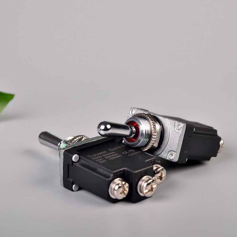 Toowei 12mm T501CL Screw Internal thread Terminal Single Pole ON-OFF-ON Toggle Switch Auto locking Toggle Switches