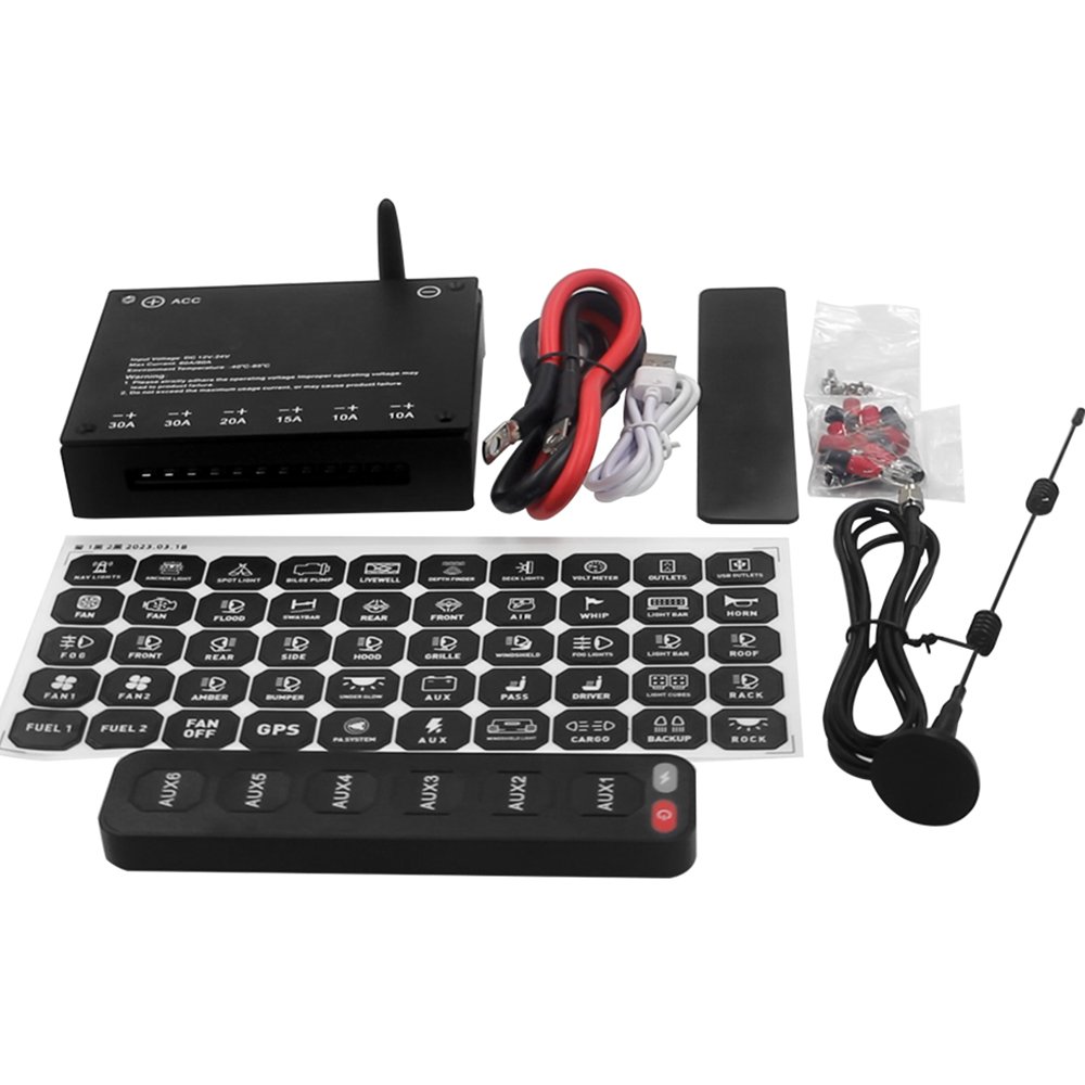 Hotto Hts6 Gang Generator Mains Trucks Transfer Switch Control Panel for 4x4 Switches Panels Auxiliary Led Spotlight