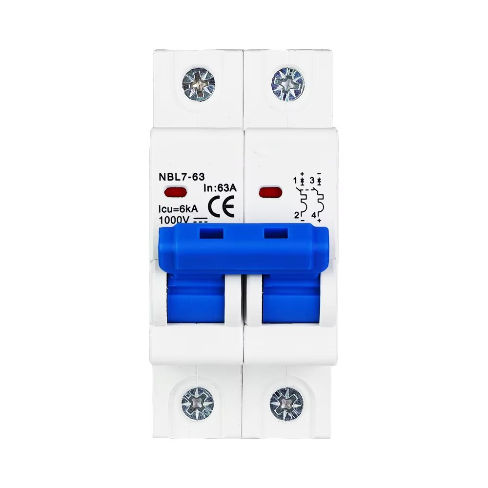 Smart Solar DC 10ka Miniature Circuit Breaker 2 Pole Contactor with GFCI MCB Din Rail Enclosure DZ47 for Solar Energy Systems