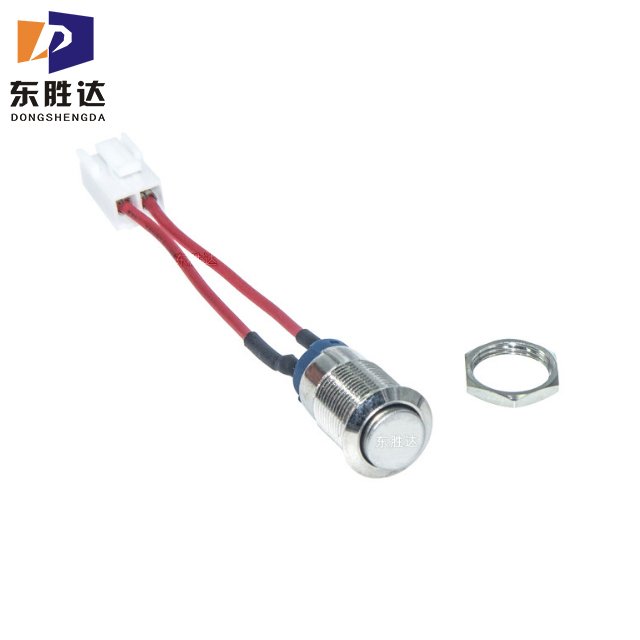 LED Small Push Button Switches 22mm 10mm 12mm 16mm Locking Light on OFF Self Locking LED Switch Waterproof Wire